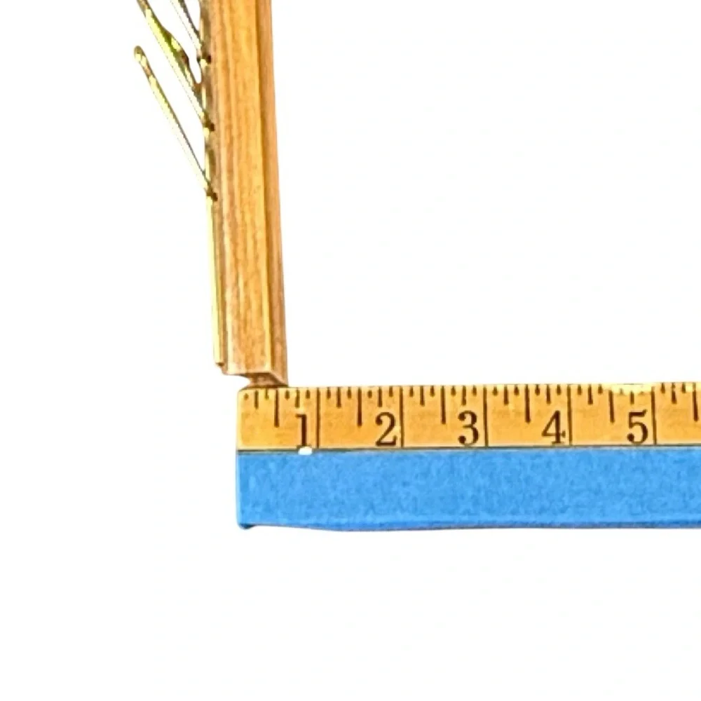 Vintage 36 Hook Wall/Door Mounted Tie Rack Mid Century Retro Wood Brass Colored